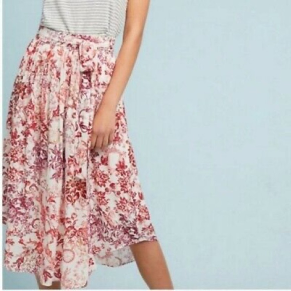 Anthropologie Floral MIDI Skirt